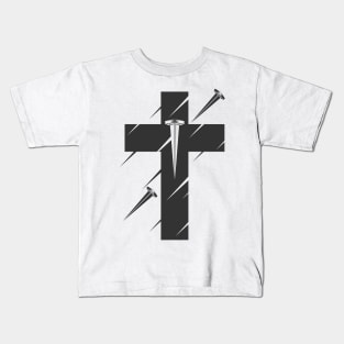 The cross of Jesus Christ pierced with nails Kids T-Shirt